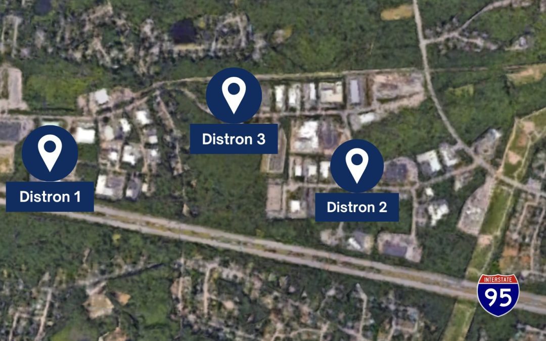 North Attleboro Industrial Park map. Distron 1, Distron 2, Distron 3.